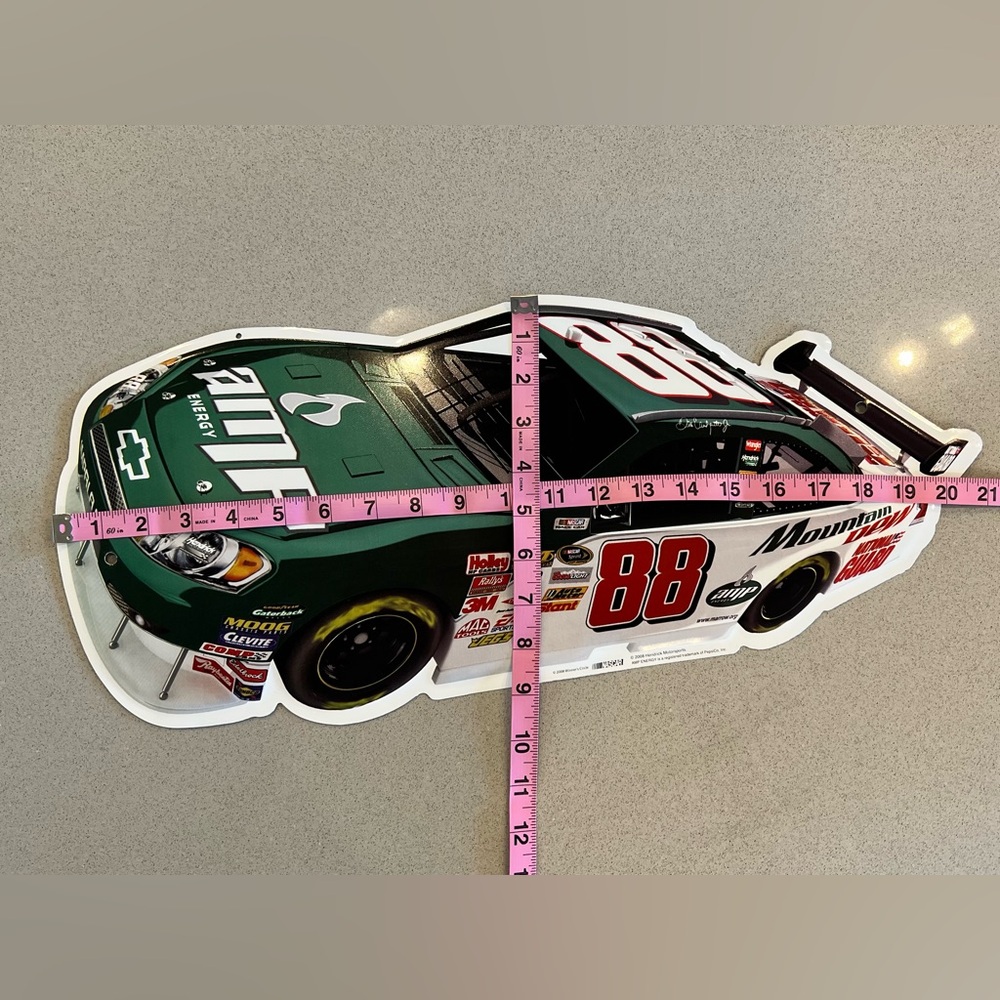 Dale Earnhardt Jr Metal race car #88 Sign 2008 Winners Circle NASCAR 21" Green - Picture 7 of 7